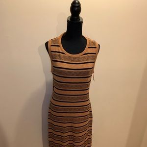 Tan & Black Striped Dress